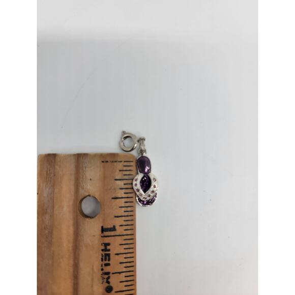 Sterling Silver Flip Flop Bracelet Charm Fashion Accessories Jewelry Purple - Picture 5 of 5
